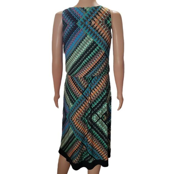 dressbarn Multicolored Beaded Neckline Dress Size 6 - Picture 3 of 16
